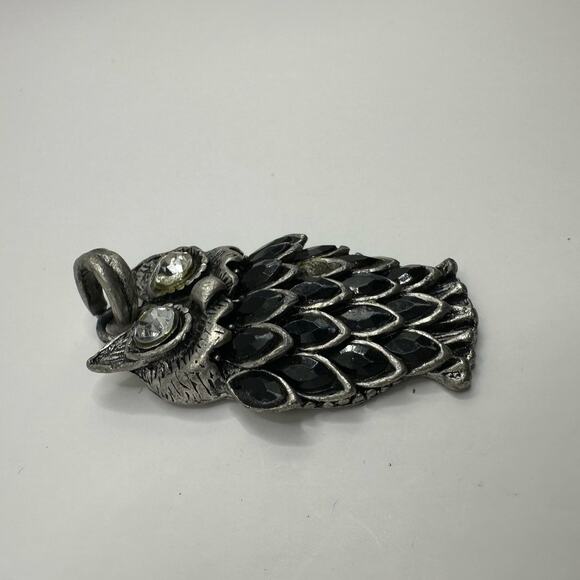 Unbranded Owl Pendant for Necklace Statement Piece Black Grey Pewter - Picture 4 of 7